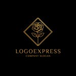 画像4: バラと菱形が彩る高級感ロゴ (4)