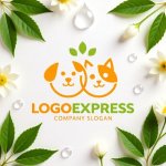 画像9: 犬猫の繋がりと植物のロゴ (9)