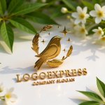 画像12: 輝く鳥と羽のロゴ (12)