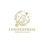 画像1: 輝く鳥と羽のロゴ (1)