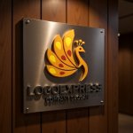 画像5: 優雅な孔雀のロゴ (5)