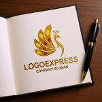 画像6: 優雅な孔雀のロゴ (6)