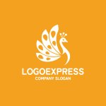 画像4: 優雅な孔雀のロゴ (4)