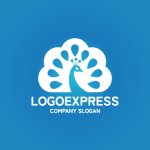 画像4: 優雅な孔雀ロゴ (4)