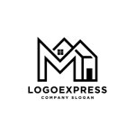 画像1: モダンなM字型のハウスロゴ (1)