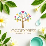 画像9: カラフルハートツリーロゴ (9)