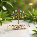 画像12: カラフルハートツリーロゴ (12)