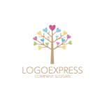 画像1: カラフルハートツリーロゴ (1)