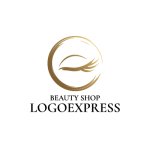 画像1: 優雅な瞳とまつげが輝く、黄金の美ロゴ (1)