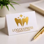 画像16: 輝く歯の王冠と星が示すロゴ (16)