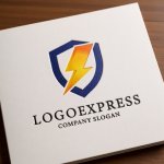 画像14: シールドと稲妻のパワフルロゴ (14)