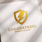 画像11: シールドと稲妻のパワフルロゴ (11)