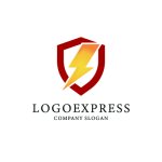 画像3: シールドと稲妻のパワフルロゴ (3)