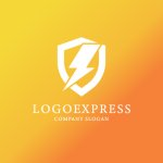 画像4: シールドと稲妻のパワフルロゴ (4)