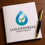 画像6: 水滴と新芽の成長ロゴ (6)