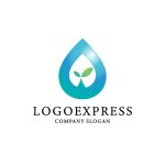 画像1: 水滴と新芽の成長ロゴ (1)