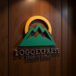 画像5: 山と太陽のシンプルロゴ (5)