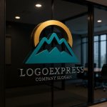 画像15: 山と太陽のシンプルロゴ (15)