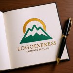 画像6: 山と太陽のシンプルロゴ (6)