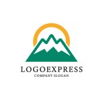 画像1: 山と太陽のシンプルロゴ (1)