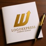 画像6: 上昇するWと矢印のロゴ (6)