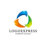 画像1: 三色のダイナミックな連携ロゴ (1)