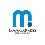 画像1: Mとドットのモダンコミュニケーションロゴ (1)