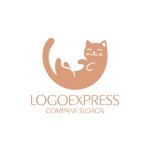 画像1: くつろぎの猫ロゴ (1)
