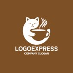 画像4: 猫とコーヒーの癒しロゴ (4)