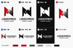 画像18: N字の幾何学的・力強い連結ロゴ (18)
