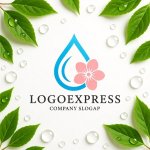 画像9: 水滴と桜の花が調和する癒しのロゴ (9)
