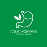 画像4: 笑顔の胃と葉っぱのロゴ (4)