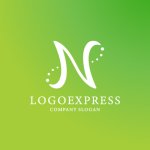 画像4: 流れるようなN字とドットのオーガニック成長ロゴ (4)