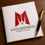画像6: M字とダイヤモンドの力強い成長ロゴ (6)