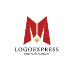 画像1: M字とダイヤモンドの力強い成長ロゴ (1)