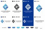 画像18: 幾何学的な「GG」の連結・先進的ロゴ (18)