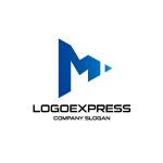 画像3: M字と再生ボタンが融合した先進的ロゴ (3)