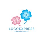 画像3: 二色の四つ葉のクローバーで幸運を呼ぶロゴ (3)