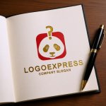 画像6: 疑問を持つパンダの知的・クリエイティブロゴ (6)