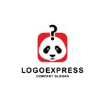 画像1: 疑問を持つパンダの知的・クリエイティブロゴ (1)