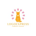 画像3: 桜と黒猫の和風モダンロゴ (3)