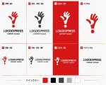 画像18: 手と感嘆符が織りなす発見とアクションのロゴ (18)