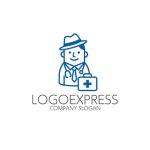 画像1: フレンドリーなドクターキャラクターロゴ (1)