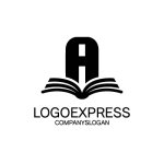 画像3: A字と本が融合した知性と成長のロゴ (3)