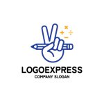 画像1: ピースサインと算数記号が彩る知育ロゴ (1)