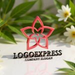 画像12: 星と花が重なるエレガントなフラワーロゴ (12)