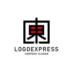 画像1: 漢字の「東」をモダンに昇華した幾何学ロゴ (1)