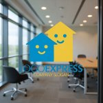 画像8: 笑顔の家が並ぶハッピーな住まいロゴ (8)