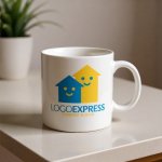 画像12: 笑顔の家が並ぶハッピーな住まいロゴ (12)