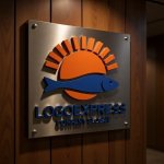 画像5: 魚と太陽が織りなす鮮魚海鮮ロゴ (5)